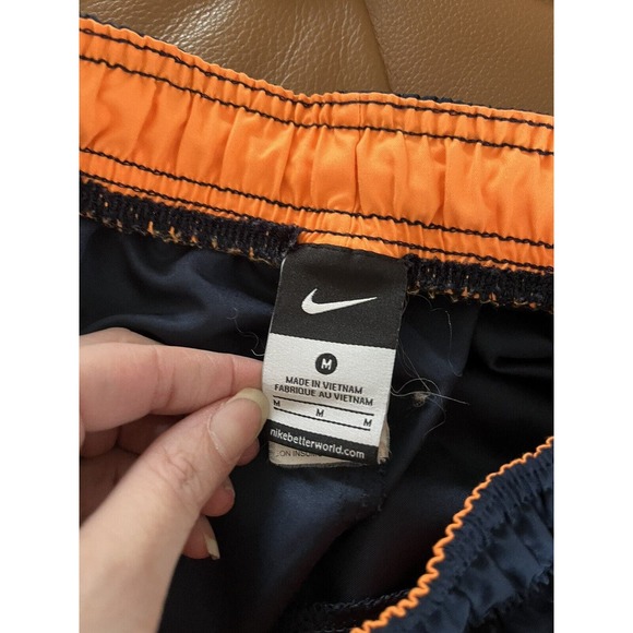 Nike Navy Blue Spell Out Logo Men’s Swim Trunks Size Medium - Picture 5 of 5